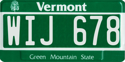 VT license plate WIJ678