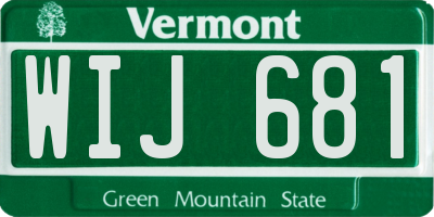 VT license plate WIJ681