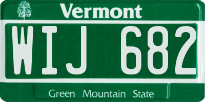 VT license plate WIJ682