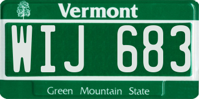 VT license plate WIJ683