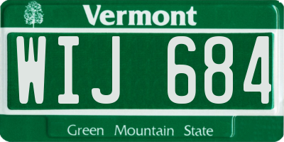 VT license plate WIJ684