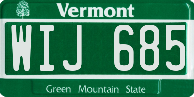 VT license plate WIJ685