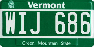 VT license plate WIJ686