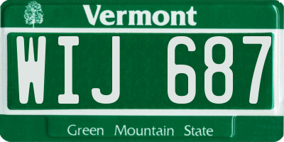VT license plate WIJ687