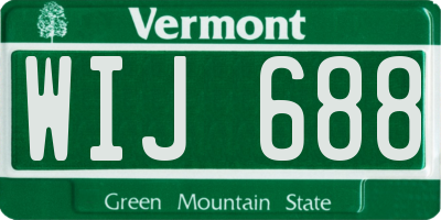 VT license plate WIJ688