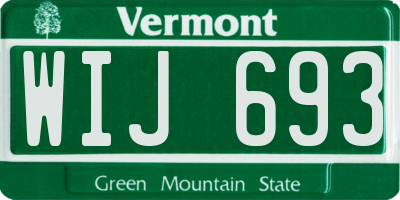 VT license plate WIJ693
