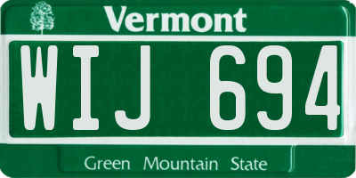 VT license plate WIJ694