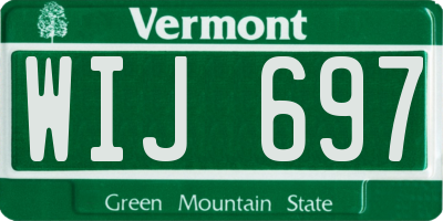 VT license plate WIJ697