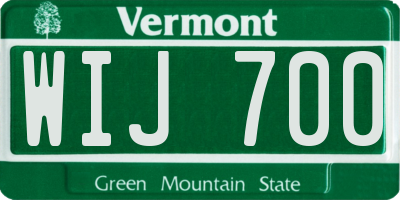 VT license plate WIJ700