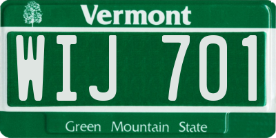 VT license plate WIJ701