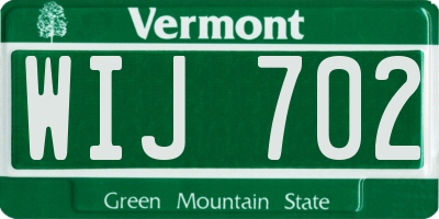 VT license plate WIJ702