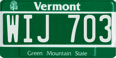 VT license plate WIJ703