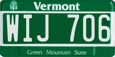 VT license plate WIJ706
