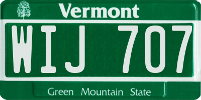 VT license plate WIJ707