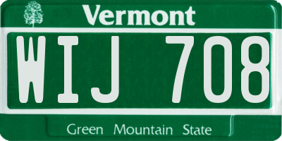VT license plate WIJ708