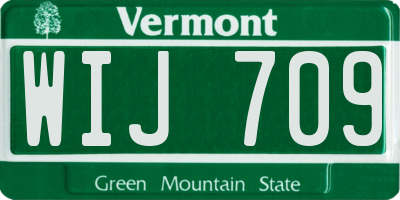 VT license plate WIJ709