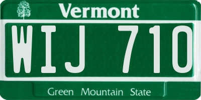 VT license plate WIJ710