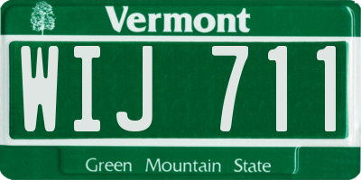 VT license plate WIJ711