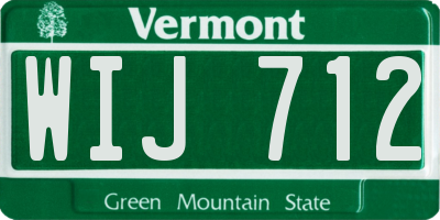VT license plate WIJ712