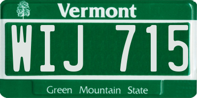 VT license plate WIJ715