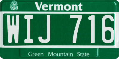 VT license plate WIJ716