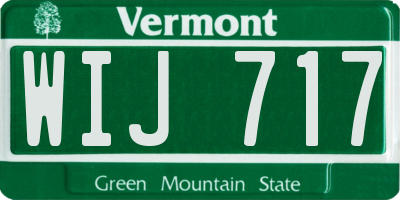 VT license plate WIJ717