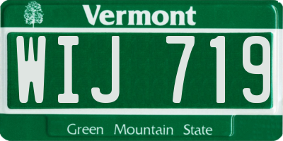 VT license plate WIJ719