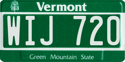 VT license plate WIJ720