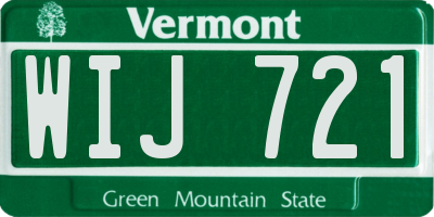 VT license plate WIJ721