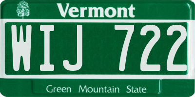 VT license plate WIJ722