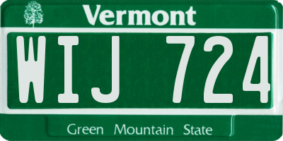 VT license plate WIJ724