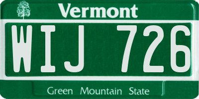 VT license plate WIJ726