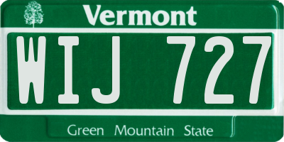 VT license plate WIJ727