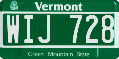 VT license plate WIJ728