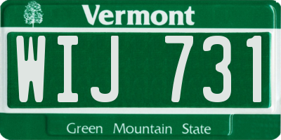 VT license plate WIJ731