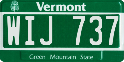 VT license plate WIJ737