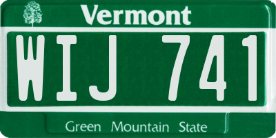 VT license plate WIJ741