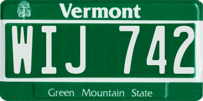 VT license plate WIJ742