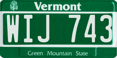 VT license plate WIJ743