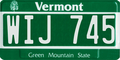 VT license plate WIJ745