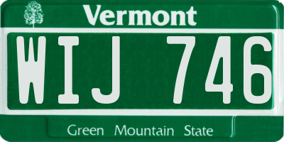 VT license plate WIJ746
