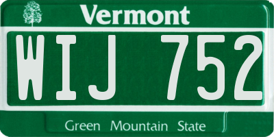 VT license plate WIJ752