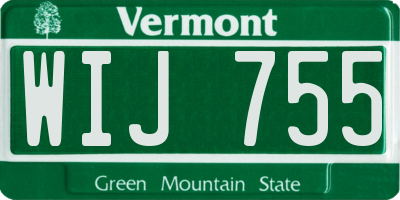 VT license plate WIJ755