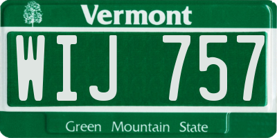 VT license plate WIJ757