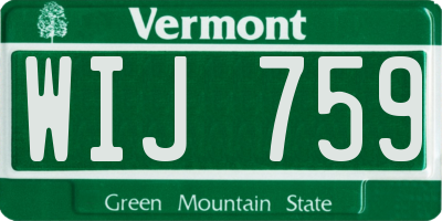 VT license plate WIJ759