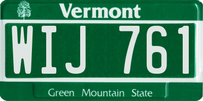 VT license plate WIJ761