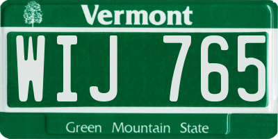 VT license plate WIJ765