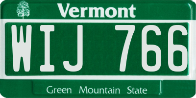 VT license plate WIJ766