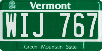 VT license plate WIJ767