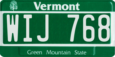 VT license plate WIJ768